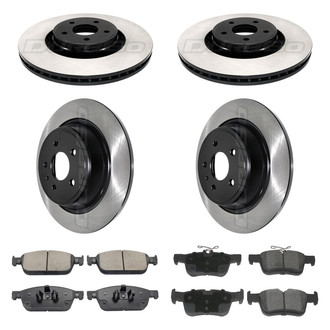 DuraGo® - Electrophoretic Coated Plain Front and Rear Brake Kit with Ceramic Pads