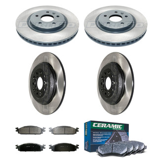 DuraGo® - Electrophoretic Coated Plain Front and Rear Brake Kit with Ceramic Pads
