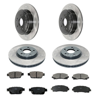 DuraGo® - Electrophoretic Coated Plain Front and Rear Brake Kit with Ceramic Pads
