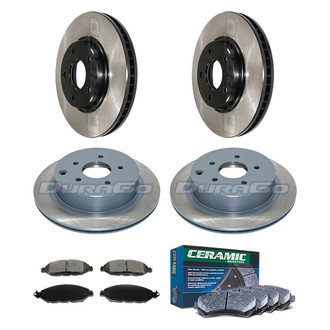 DuraGo® - Electrophoretic Coated Plain Front and Rear Brake Kit with Ceramic Pads