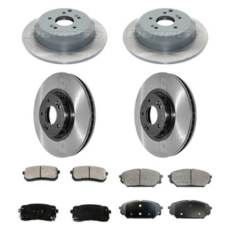 DuraGo® - Electrophoretic Coated Plain Front and Rear Brake Kit with Ceramic Pads