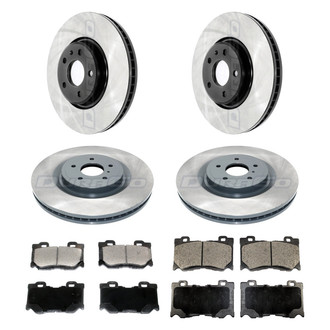 DuraGo® - Electrophoretic Coated Plain Front and Rear Brake Kit with Ceramic Pads