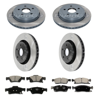 DuraGo® - Electrophoretic Coated Plain Front and Rear Brake Kit with Ceramic Pads