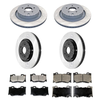DuraGo® - Electrophoretic Coated Plain Front and Rear Brake Kit with Ceramic Pads