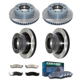 DuraGo® - Electrophoretic Coated Plain Front and Rear Brake Kit with Ceramic Pads