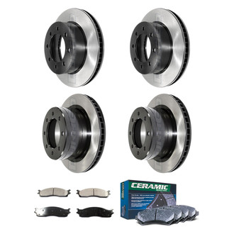 DuraGo® - Electrophoretic Coated Plain Front and Rear Brake Kit with Ceramic Pads