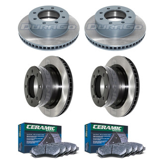 DuraGo® - Electrophoretic Coated Plain Front and Rear Brake Kit with Ceramic Pads