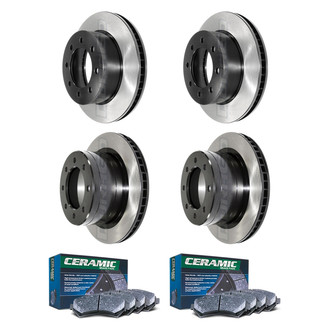 DuraGo® - Electrophoretic Coated Plain Front and Rear Brake Kit with Ceramic Pads