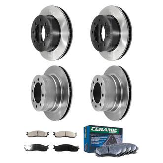 DuraGo® - Electrophoretic Coated Plain Front and Rear Brake Kit with Ceramic Pads