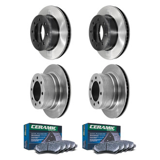 DuraGo® - Electrophoretic Coated Plain Front and Rear Brake Kit with Ceramic Pads
