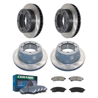 DuraGo® - Electrophoretic Coated Plain Front and Rear Brake Kit with Ceramic Pads