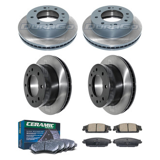 DuraGo® - Electrophoretic Coated Plain Front and Rear Brake Kit with Ceramic Pads