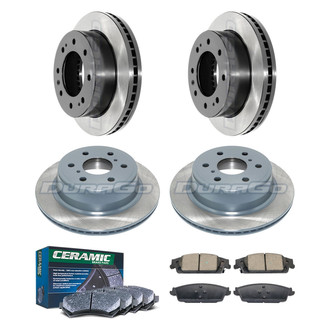 DuraGo® - Electrophoretic Coated Plain Front and Rear Brake Kit with Ceramic Pads