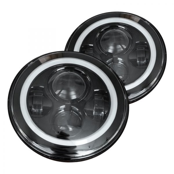 DV8 Offroad® - 7" Round Black Halo Projector LED Headlights
