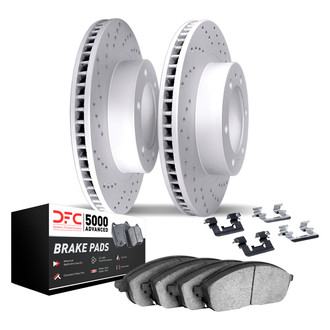 DFC® - Geoperformance Drilled Front Brake Kit with 5000 Advanced Brake Pads