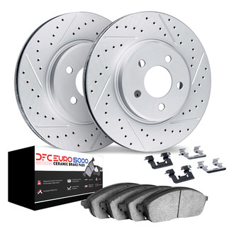 DFC® 2612-31247 - Geoperformance Drilled and Slotted Rear Brake Kit with 5000 Euro Ceramic Brake Pads