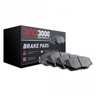 Dynamic Friction Rear Brake Rotors & Pads Kit - Slotted Black Rotors With 3000 Series Semi-Metallic Pads & Hardware | Part #3112-67100