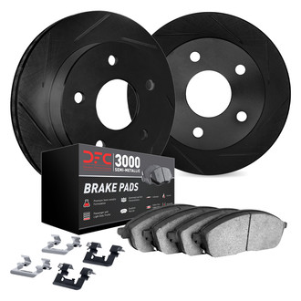 DFC® 3112-20022 - Slotted Rear Brake Kit with 3000 Series Semi-Metallic Brake Pads