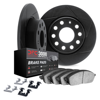 DFC® 3112-54109 - Slotted Rear Brake Kit with 3000 Series Semi-Metallic Brake Pads