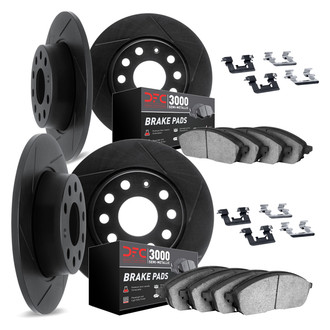 DFC® - Slotted Front and Rear Brake Kit with 3000 Series Semi-Metallic Brake Pads
