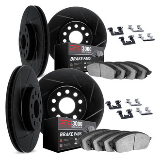 DFC® - Slotted Front and Rear Brake Kit with 3000 Series Semi-Metallic Brake Pads