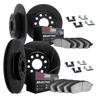 DFC® 3114-63082 - Slotted Front and Rear Brake Kit with 3000 Series Semi-Metallic Brake Pads