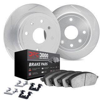 DFC® - Slotted Rear Brake Kit with 3000 Series Semi-Metallic Brake Pads