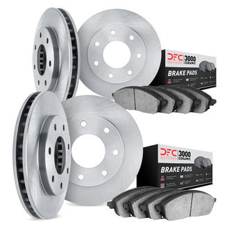 DFC® - Plain Front and Rear Brake Kit with 3000 Series Ceramic Brake Pads