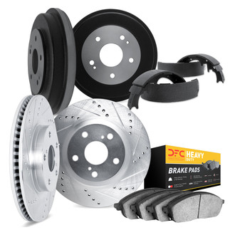 DFC® - Drilled and Slotted Front and Rear Brake Kit with Heavy Duty Brake Pads
