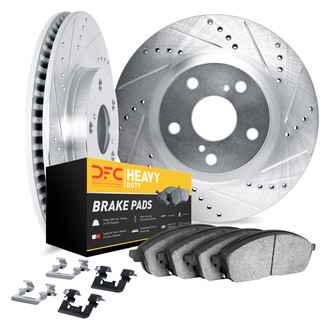 DFC® - Drilled and Slotted Front Brake Kit with Heavy Duty Brake Pads