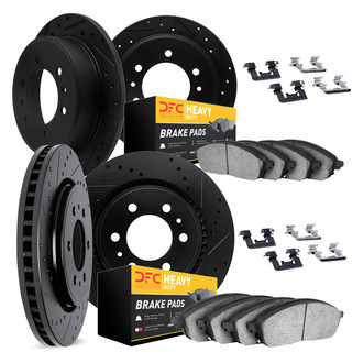 DFC® - Drilled and Slotted Front and Rear Brake Kit with Heavy Duty Brake Pads