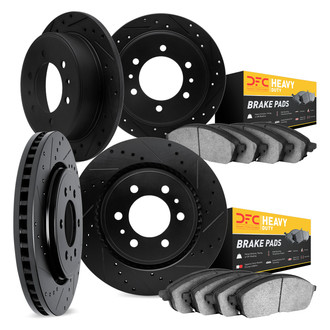 DFC® - Drilled and Slotted Front and Rear Brake Kit with Heavy Duty Brake Pads