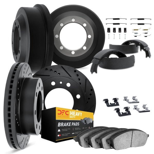 DFC® - Drilled and Slotted Front and Rear Brake Kit with Heavy Duty Brake Pads