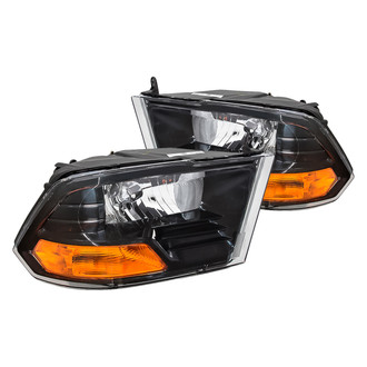 Eagle Eyes® - Driver and Passenger Side Black Euro Headlights