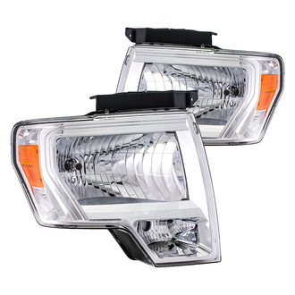 Eagle Eyes® - Driver and Passenger Side Chrome Euro Headlights