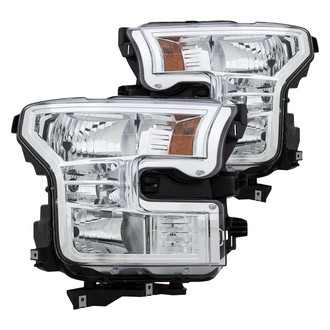 Eagle Eyes® - Driver and Passenger Side Chrome Euro Headlights