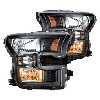 Eagle Eyes® - Driver and Passenger Side Black Euro Headlights