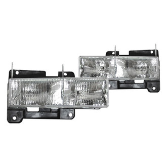 Eagle Eyes® - Driver and Passenger Side Chrome Euro Headlights