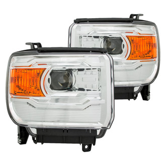 Eagle Eyes® - Driver and Passenger Side Chrome Projector Headlights