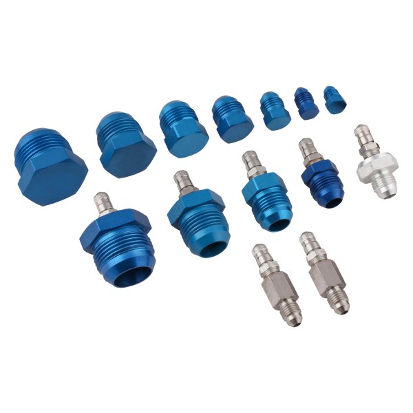 Earl's Performance Plumbing® - -3 AN to -16 AN Anodized Blue Aluminum Pressure Test Kit