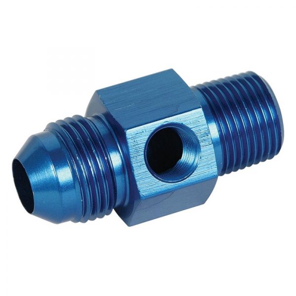 Earl's Performance® - 8 AN Male to 3/8" NPT with 1/8" NPT Hex Fuel Pressure Gauge Adapter