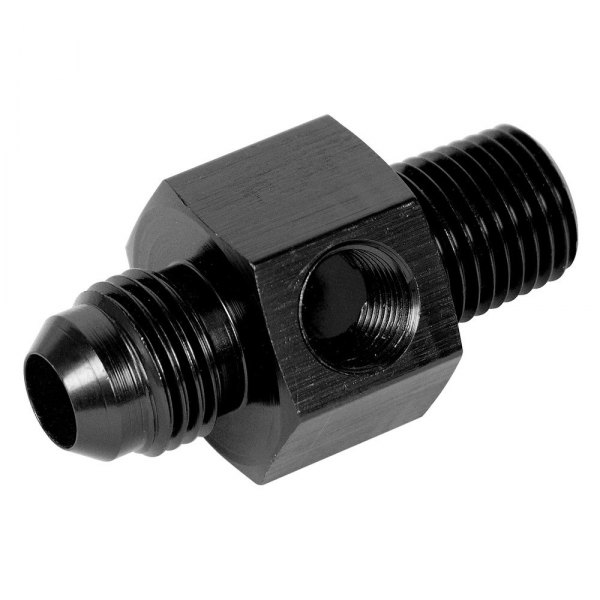 Earl's Performance® - Ano-Tuff™ 6 AN Male to 1/4" Male NPT with 1/8" NPT Hex Fuel Pressure Gauge Adapter