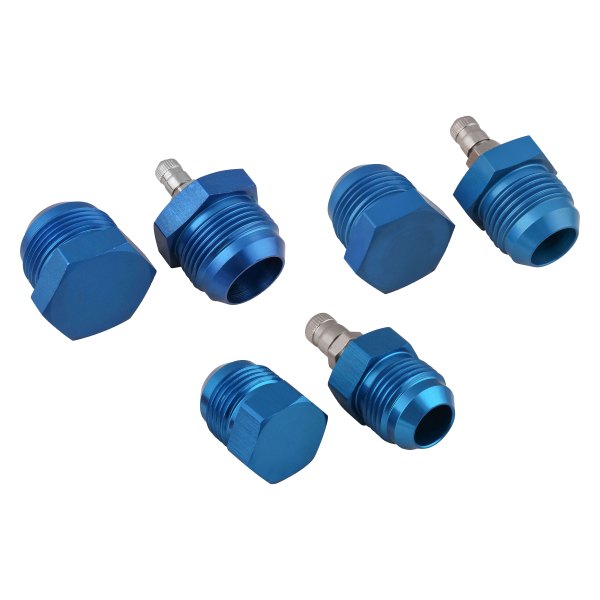 Earl's Performance Plumbing® - -10 AN to -16 AN Anodized Blue Aluminum Pressure Test Kit
