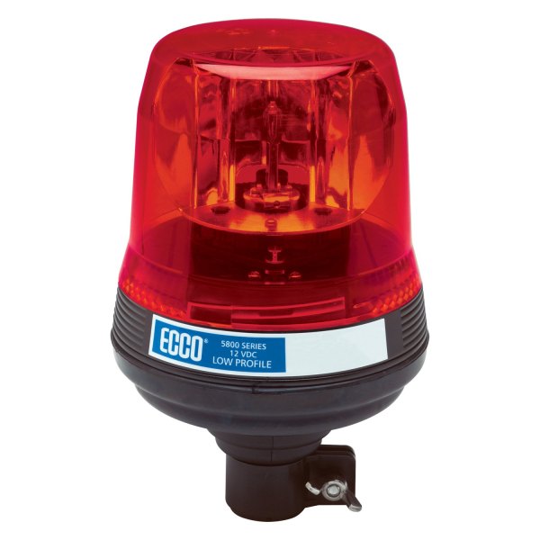 ECCO® - 8.3" 5800 Series DIN Pole Mount Low Profile Rotating Red Beacon Light
