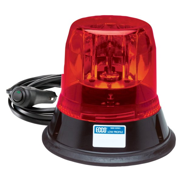 ECCO® - 5.9" 5800 Series Magnet Mount Low Profile Rotating Red Beacon Light