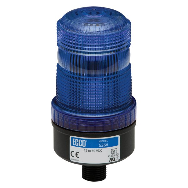 ECCO® - 5" 6262 Series Male Pipe Mount Medium Profile Blue LED Beacon Light