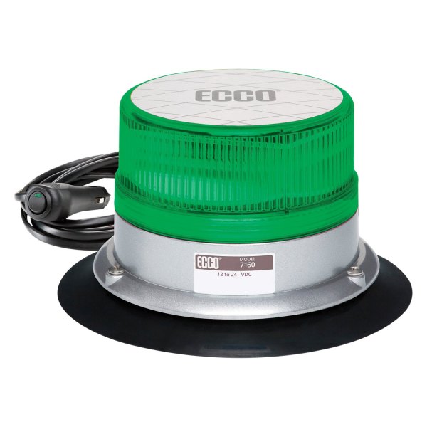 ECCO® - 3.9" 7160 Reflex™ Series Vacuum/Magnet Mount Green LED Beacon Light