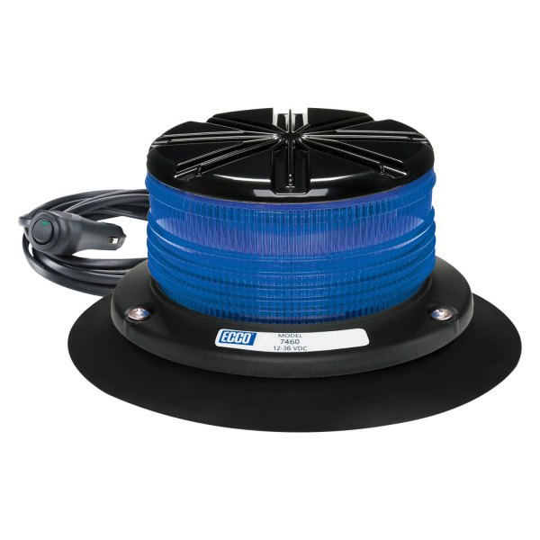 ECCO® - 4.1" 7460 Series Profile™ Vacuum/Magnet Mount Low Profile Blue LED Beacon Light