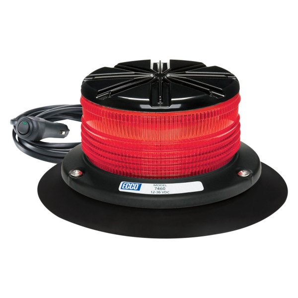 ECCO® - 4.1" 7460 Series Profile™ Vacuum/Magnet Mount Low Profile Red LED Beacon Light