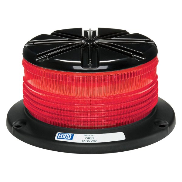 ECCO® - 3.2" 7460 Series Profile™ 3-Bolt/1"-Pipe Mount Low Profile Red LED Beacon Light